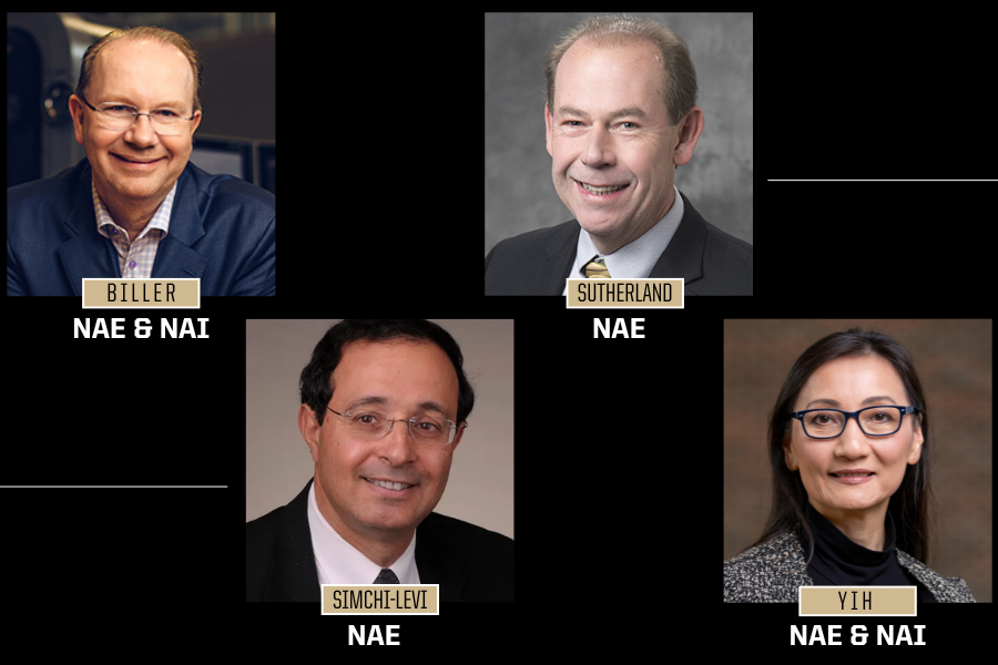 Photo collage of Biller, Simchi-Levi, Sutherland, and Yih